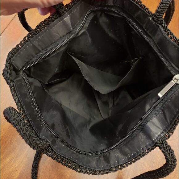 BOHO Black braid and ribbon evening or special‎ occasion shoulder bag vintage - Picture 10 of 10